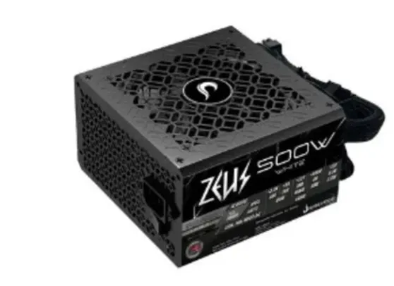 Fonte Gamer Rise Mode Zeus, 500W, White, PFC Ativo, Preto - RM-PSU-01-WT-500