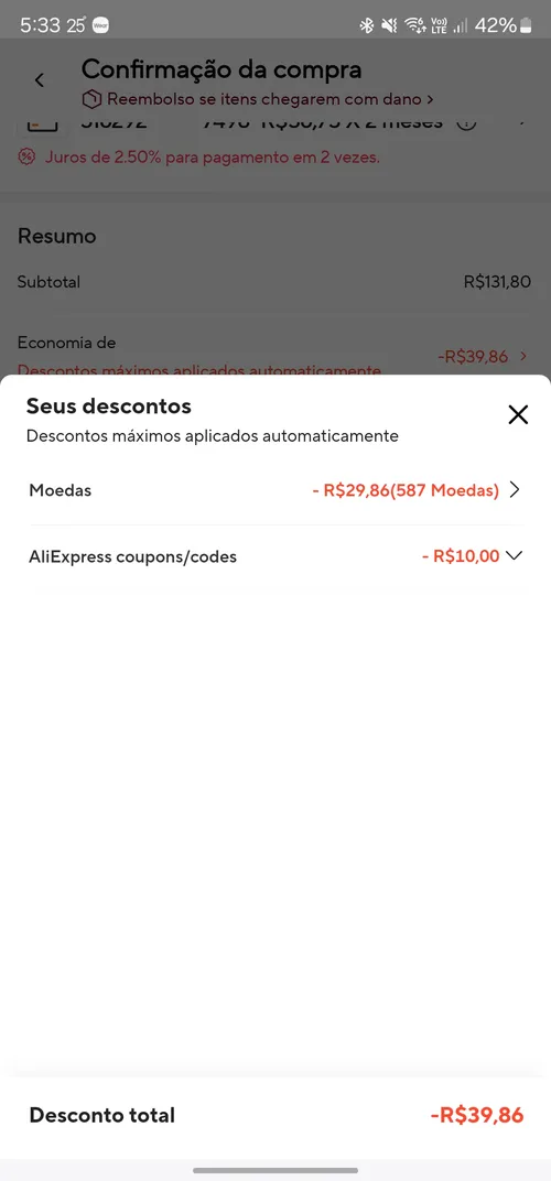 Imagem na descrição da promoção