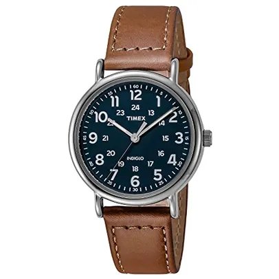 Timex Relógio masculino Weekender 40 mm, Bronzeado/azul, Relógio analógico