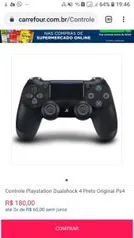 Controle Playstation Dualshock 4 Preto Original Ps4 R$180