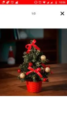 Árvore de Mesa Decorada, 21cm - Orb Christmas - R$5