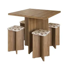 Conjunto Mesa 4 Banquetas Verona Bona Vita Móveis