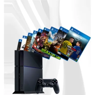 Playstation 4 500gb + 20 Jogos Digitais por R$1.360