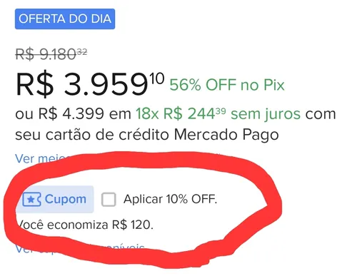 Imagem na descrição da promoção