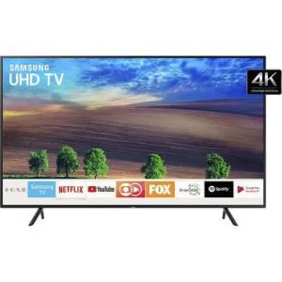 Smart TV LED 40" Samsung Ultra HD 4K 43NU7100 3 HDMI 2 USB HDR - R$ 1757