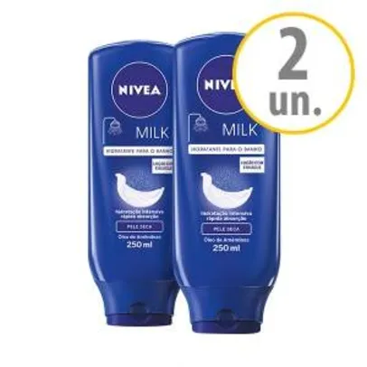 Saindo por R$ 13: [NetFarma] Kit Nivea Hidratante para Banho Milk Pele Seca, 250ml - R$13 | Pelando
