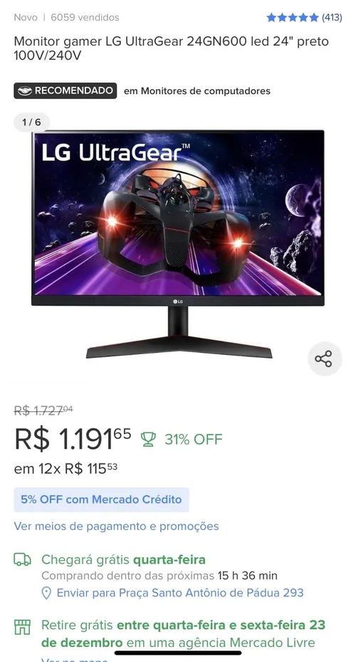 Imagem na descrição da promoção