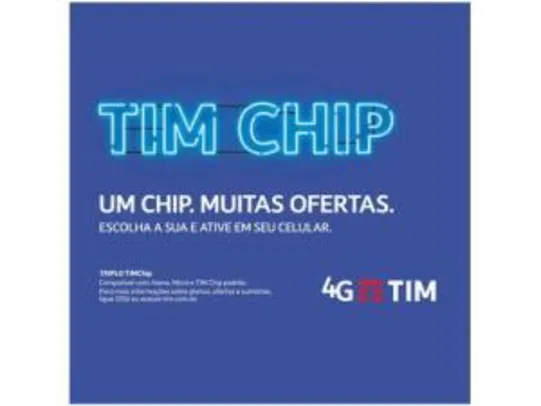 Chip TIM 4G - Pré-Pago/Controle R$ 5
