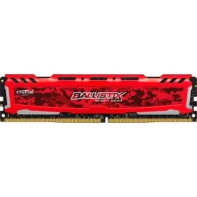 Memória Crucial Ballistix Sport LT 8GB 2666Mhz DDR4 CL16 Red