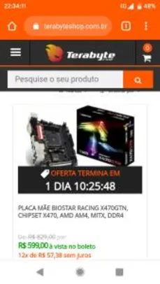 Placa Mãe Biostar Racing X470GTN, Chipset X470, AMD AM4, mITX, DDR4