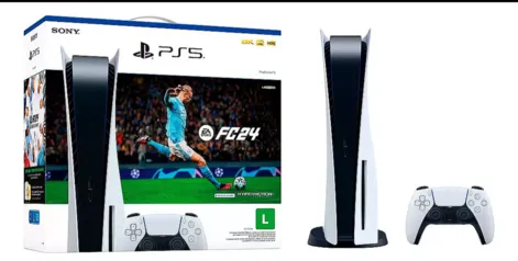 Playstation 5 825gb Disco + Bundle Ea Sports Fc 24 Midia Física Cor Branco E Preto + Dualsense Black