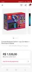 Nintendo Switch 32GB Mario Kart 8 Deluxe cor  vermelho-néon, azul-néon e preto