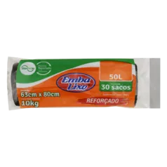 Saco para Lixo EMBALIXO Reforçado 50 Litros | R$4