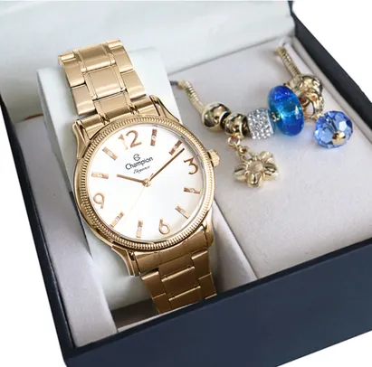 Relógio Champion Feminino Dourado CN25832W + Pulseira | R$ 114