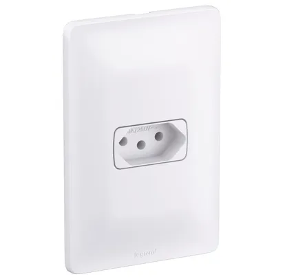 Conjunto Horizontal de Tomada de Energia 1 Módulo 2P + T 10A Branco - Zeffia - Legrand