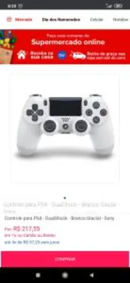 Controle para PS4 - DualShock - Branco Glacial - Sony