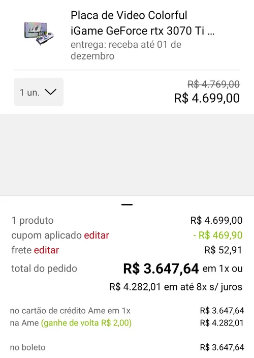 Imagem na descrição da promoção