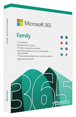 [PRIME] Microsoft 365 Family | Office 365 apps | 1TB na nuvem por usuário | até 6 usuários