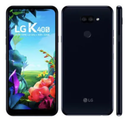 [App] Smartphone LG K40S Preto 32GB, Tela 6,1" - R$676