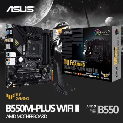 Placa mãe Novo asus tuf gaming b550m plus (wi fi) ii micro atx b550m ddr4