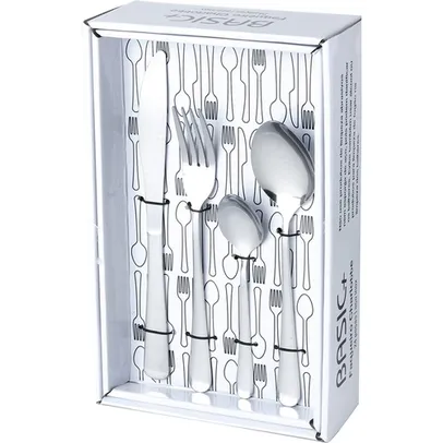 Faqueiro aço inox Charlotte 24 peças - Basic+