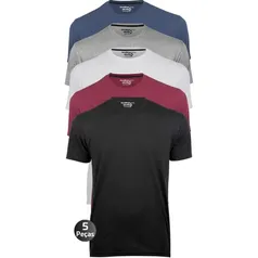 Kit 5 Camisetas Masculinas Básica Lisa Algodão 30.1 Premium