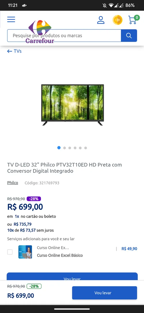 Imagem na descrição da promoção