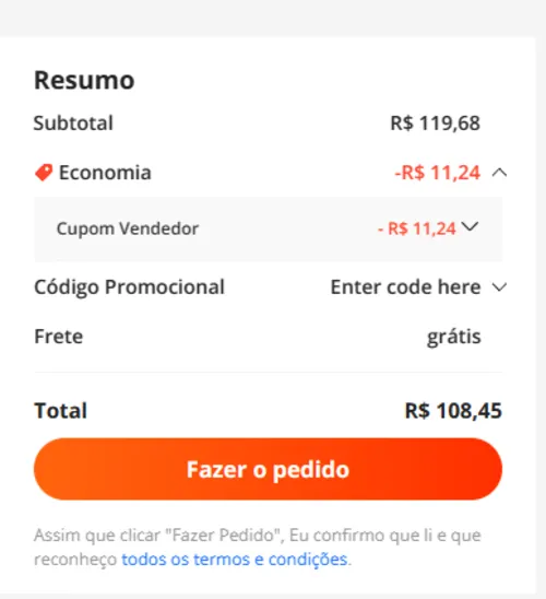 Imagem na descrição da promoção