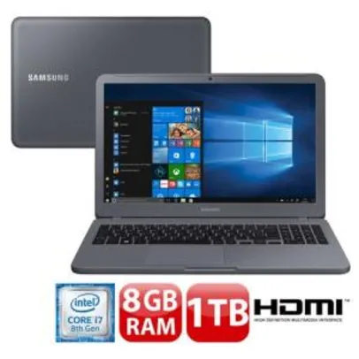 Notebook Samsung X50 NP350XAA-XF3BR i7-8550U 8GB 1TB MX110 2GB Full HD 15.6" - R$ 2849
