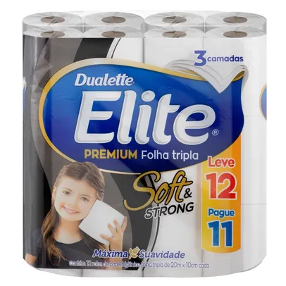 Papel Higiênico Folha Tripla Elite Premium 20m Pacote com 12 Unidades