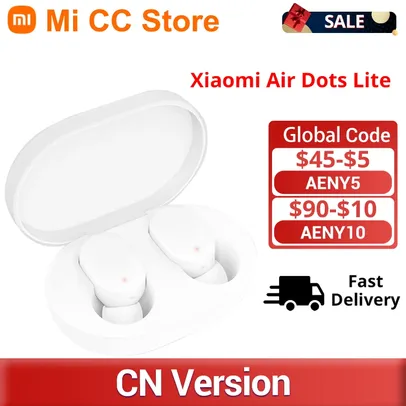 [Gpay/Taxas Inclusas] Fone de ouvido Bluetooth Xiaomi Air Dots Lite 