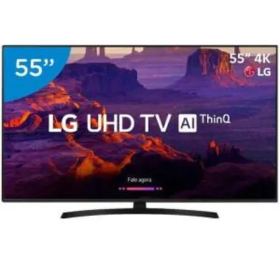 (App Shoptime) Smart TV LED LG 55" Ultra HD 4k com Suporte de parede 4 HDMI 2 USB Wi-Fi Dts Virtual X Sound Sync 60Hz