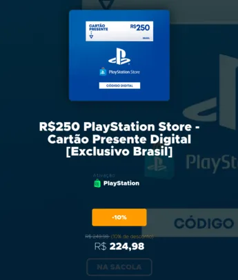 R$250 PlayStation Store (Benefício Itaucard)