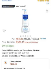 Sabonete Líquido Hipoalergénico Gel Lavante Corpo e Cabelo, Mustela Bebê, Azul, Grande/500 Ml R$28