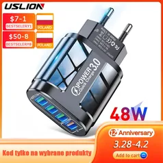 CARREGADOR USLION 48W 4 PORTAS USB QUICK CHARGE