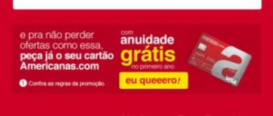 Cartão americanas.com com 1 ano de anuidade grátis.