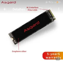 (Baixou)SSD M.2 NVME 1Tb Asgard R$ 526 [ R$431 no cupom]
