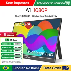 [No Brasil] ARZOPA 15.6/17.3 polegada 1080P FHD Monitor Portátil IPS