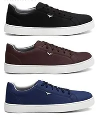 Kit com 3 Pares de Sapatênis Casual Masculino | R$120