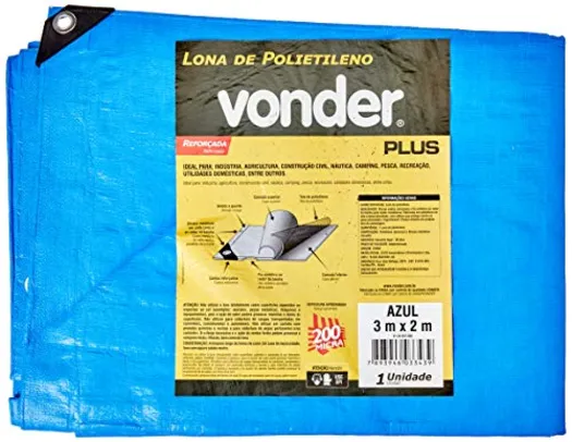 Vonder Plus Lona Reforçada de Polietileno, Azul, 3 x 2 m