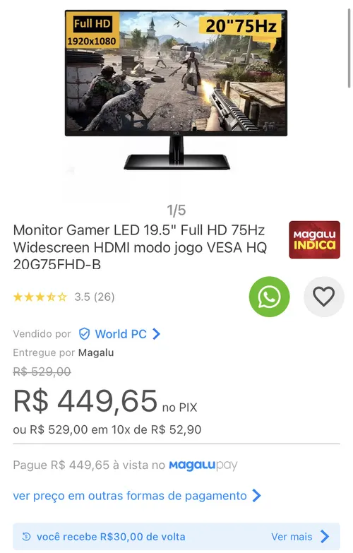 Imagem na descrição da promoção