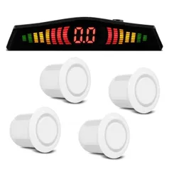 Sensor Estacionamento 4 Pontos Branco Display Led Colorido Por R$ 38,90