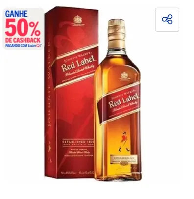 [Banqi R$ 32] Whisky Johnnie Walker Red Label 750Ml 