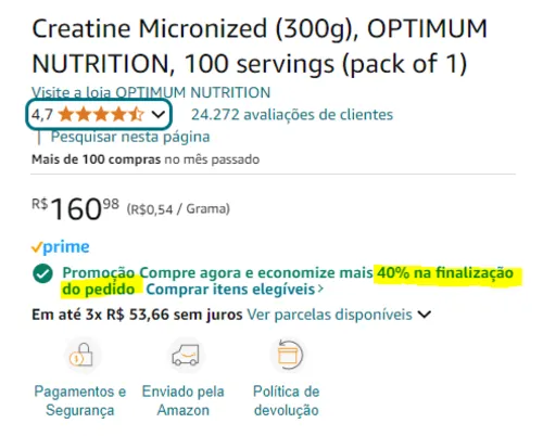 Imagem na descrição da promoção