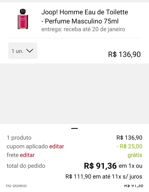 Imagem na descrição da promoção