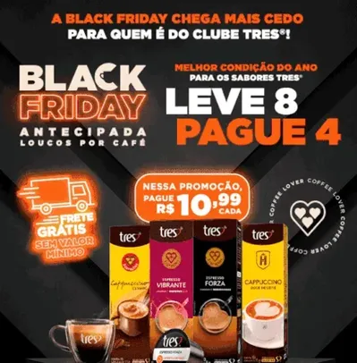 Três Corações Black Friday - Leve 8 Pague 4 - Mercafé