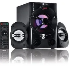 [R$ 159,44 com AME] Caixa De Som 2.1 USB 28w Conexoes USB/sd/rádio Fm Controle Remoto E Led No Alto-falante - Vsx200