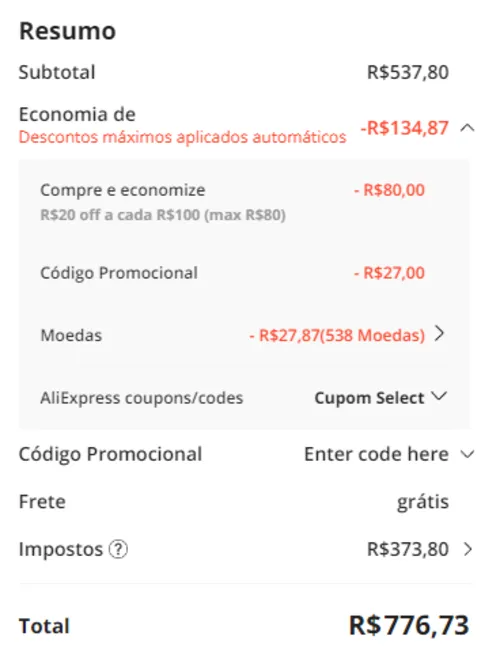 Imagem na descrição da promoção