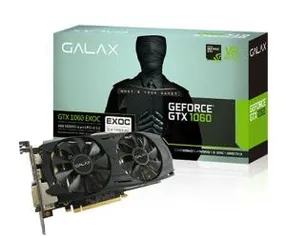 Placa de Vídeo Galax GeForce GTX 1060 6GB GDDR5 EXOC 192-bit, 60NRH7DVM6EV - R$1049