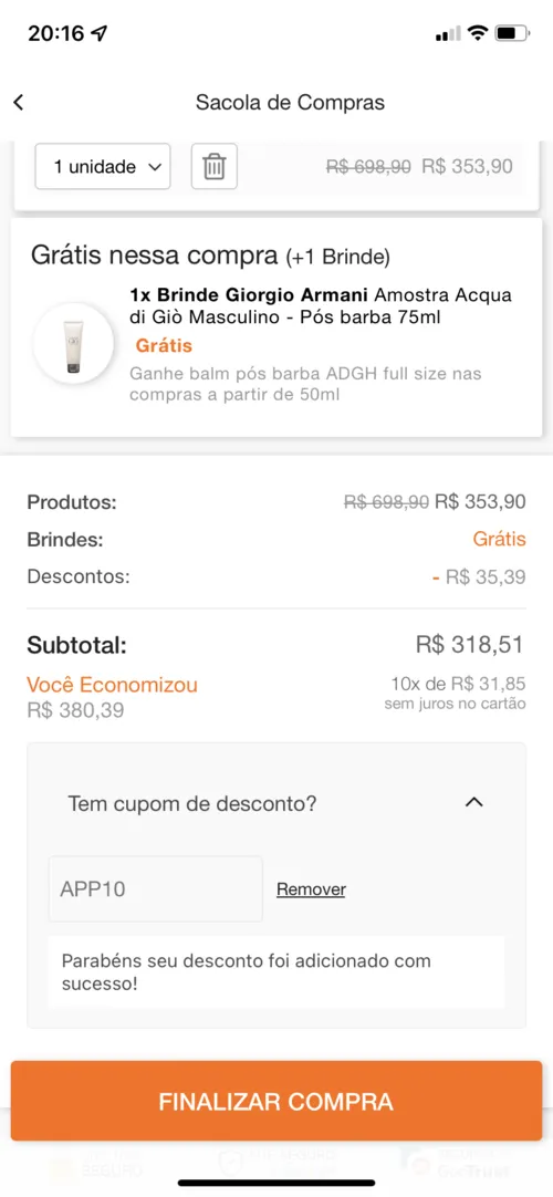 Imagem na descrição da promoção